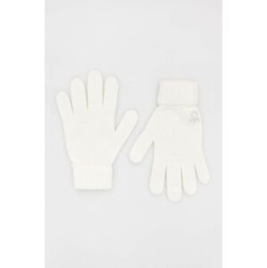 Detské rukavice United Colors of Benetton biela farba