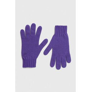 Detské vlnené rukavice United Colors of Benetton fialová farba