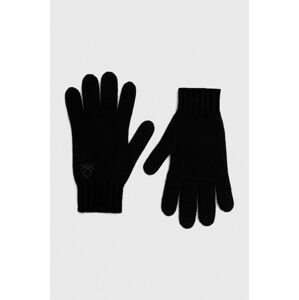 Detské vlnené rukavice United Colors of Benetton čierna farba