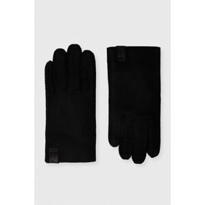 Semišové rukavice UGG čierna farba