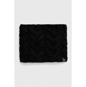 Šál komín Roxy dámsky, čierna farba, jednofarebný