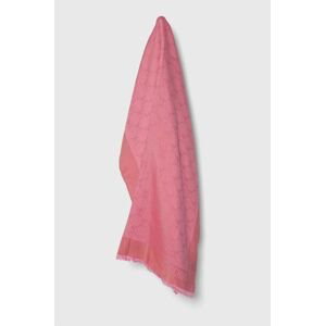 Šál s prímesou vlny Moschino ružová farba, jednofarebný