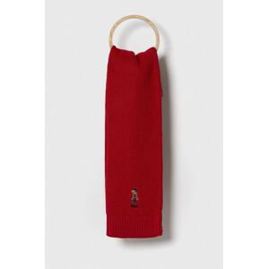 Detská bavlnená šatka Polo Ralph Lauren červená farba, jednofarebný