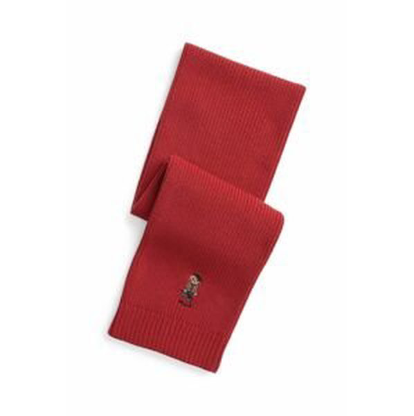 Detská bavlnená šatka Polo Ralph Lauren červená farba, s nášivkou