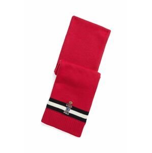 Detská bavlnená šatka Polo Ralph Lauren červená farba, s nášivkou