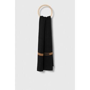 Bavlnený šál Tommy Hilfiger čierna farba, vzorovaný