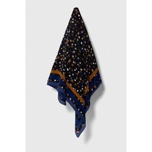 Šatka Sisley tmavomodrá farba, vzorovaná