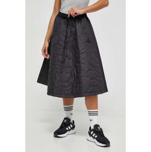 Sukňa adidas čierna farba, midi, áčkový strih