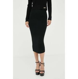 Vlnená sukňa MICHAEL Michael Kors čierna farba, midi, puzdrová