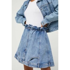 Rifľová sukňa Moschino Jeans mini, áčkový strih