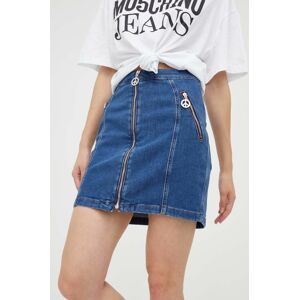 Rifľová sukňa Moschino Jeans mini, rovný strih