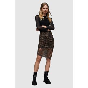 Sukňa AllSaints WS019Z NORA ANITA SKIRT hnedá farba, midi, puzdrová