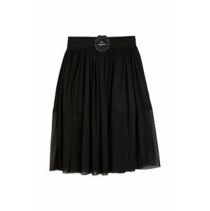 Dievčenská sukňa Mini Rodini čierna farba, midi, áčkový strih