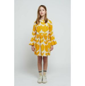 Dievčenská bavlnená sukňa Bobo Choses biela farba, mini, áčkový strih