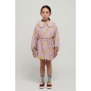 Dievčenská bavlnená sukňa Bobo Choses fialová farba, mini, áčkový strih
