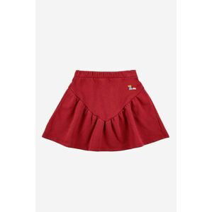 Dievčenská bavlnená sukňa Bobo Choses červená farba, mini, áčkový strih