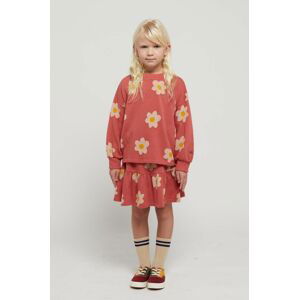 Dievčenská bavlnená sukňa Bobo Choses ružová farba, mini, áčkový strih