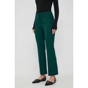 Nohavice Marella dámske, zelená farba, široké, vysoký pás