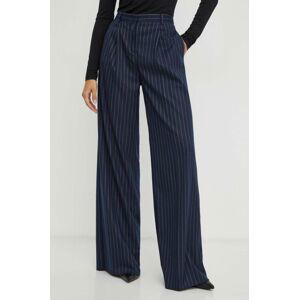 Nohavice MAX&Co. dámske, tmavomodrá farba, široké, vysoký pás
