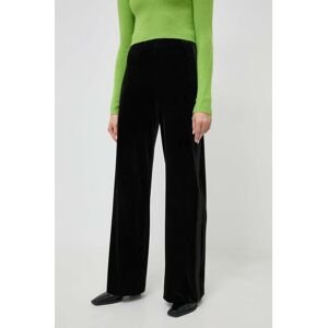 Nohavice MAX&Co. dámske, čierna farba, široké, vysoký pás