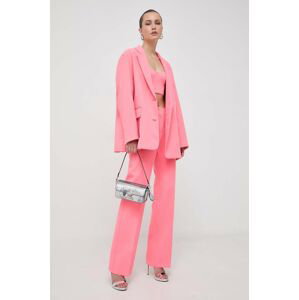 Nohavice MAX&Co. x Anna Dello Russo dámske, ružová farba, rovné, vysoký pás