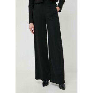 Nohavice Ivy Oak dámske, čierna farba, široké, vysoký pás