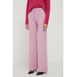 Nohavice Joop! dámske, ružová farba, široké, vysoký pás