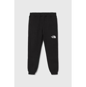 Detské tepláky The North Face TNF TECH JOGGER čierna farba, s potlačou