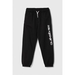 Detské tepláky Quiksilver TRACKPANT OTLR čierna farba, s potlačou