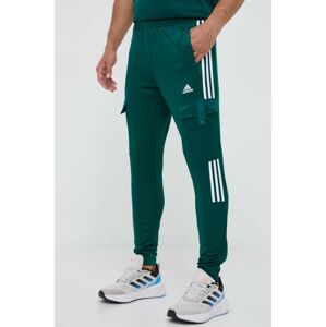 Tepláky adidas zelená farba, s nášivkou