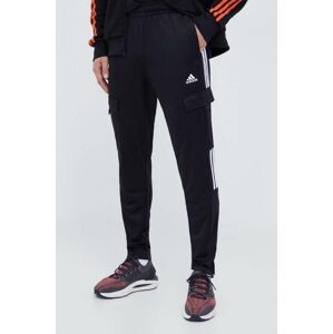 Tepláky adidas čierna farba, s nášivkou