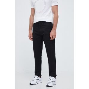 Nohavice Calvin Klein pánske, čierna farba, rovné