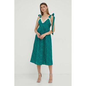 Šaty Custommade zelená farba, midi, áčkový strih