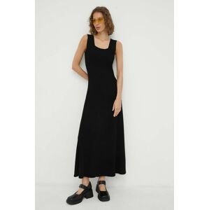 Šaty By Malene Birger Lilo čierna farba, maxi, áčkový strih