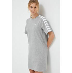 Bavlnené šaty adidas šedá farba, mini, oversize