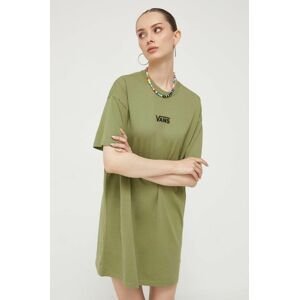 Bavlnené šaty Vans zelená farba, mini, oversize