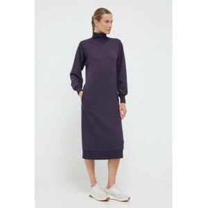 Šaty Deha fialová farba, midi, rovný strih