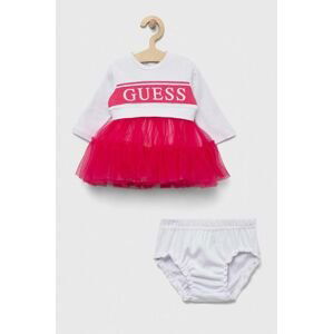 Šaty pre bábätká Guess ružová farba, midi, áčkový strih