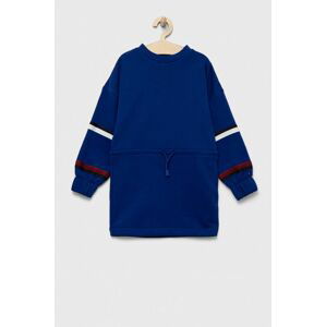 Dievčenské šaty Tommy Hilfiger tmavomodrá farba, mini, oversize