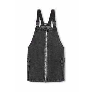 Dievčenské rifľové šaty Dkny čierna farba, mini, rovný strih