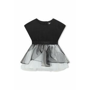 Šaty pre bábätká Karl Lagerfeld čierna farba, midi, áčkový strih