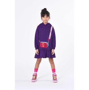 Dievčenské bavlnené šaty Marc Jacobs fialová farba, mini, rovný strih