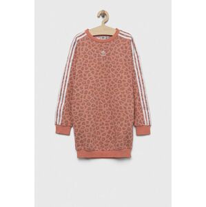 Dievčenské šaty adidas Originals oranžová farba, midi, oversize