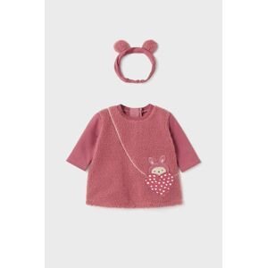 Šaty pre bábätká Mayoral Newborn ružová farba, mini, oversize