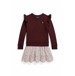 Dievčenské šaty Polo Ralph Lauren bordová farba, mini, áčkový strih