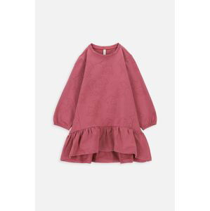 Dievčenské šaty Coccodrillo bordová farba, mini, áčkový strih