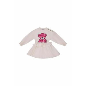 Dievčenské šaty Pinko Up béžová farba, mini, áčkový strih