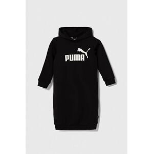 Dievčenské šaty Puma čierna farba, mini, rovný strih