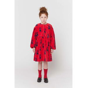 Dievčenské šaty Bobo Choses červená farba, mini, áčkový strih