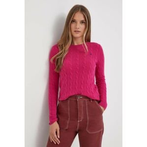 Vlnený sveter Polo Ralph Lauren dámsky, ružová farba, tenký
